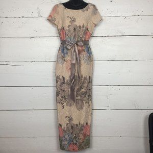 Adrianna Papell Melinda Dress Size 8 Mother Of Bride Cap Sleeve Matlese Gown